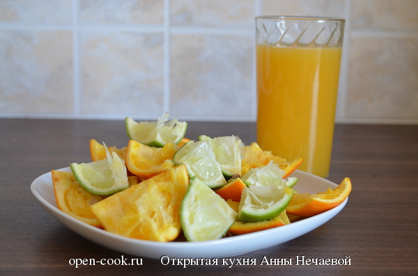 Напиток из вишни, апельсинов и лайма