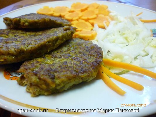 Оладьи из печени и гречи