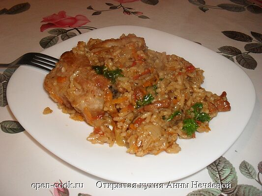 Свиные ребрышки с рисом
